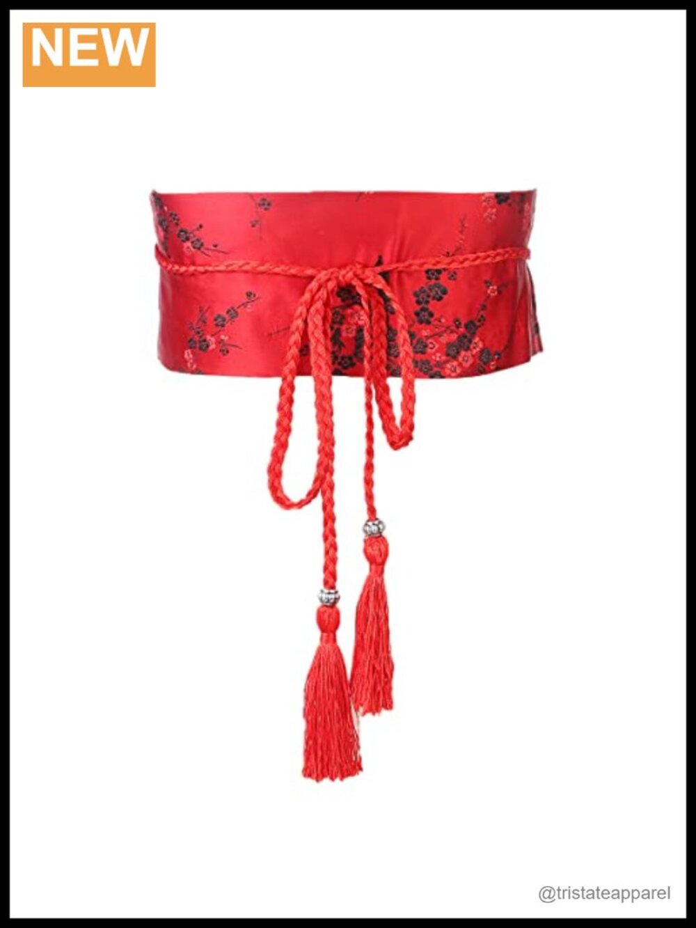 Embroidered Wide Corset Waist Belt Japanese Style Tassel Tie Yukata Kimono